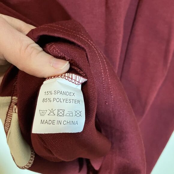 NWT Rephyllis short sleeve maroon and cream dress. Women’s size 2X. - Picture 3 of 8